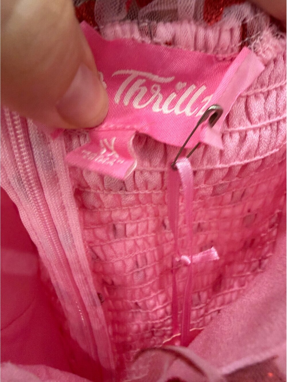 NWT 1x Sugar Thrillz Pink Heart Print Mesh Dress with Corset Detail - Picture 7 of 13